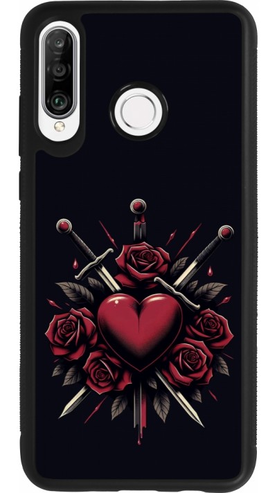 Huawei P30 Lite Case Hülle - Silikon schwarz Valentine 2024 gothic love