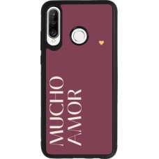 Huawei P30 Lite Case Hülle - Silikon schwarz Valentine 2024 mucho amor rosado