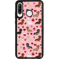 Huawei P30 Lite Case Hülle - Silikon schwarz Valentine 2024 puppy love