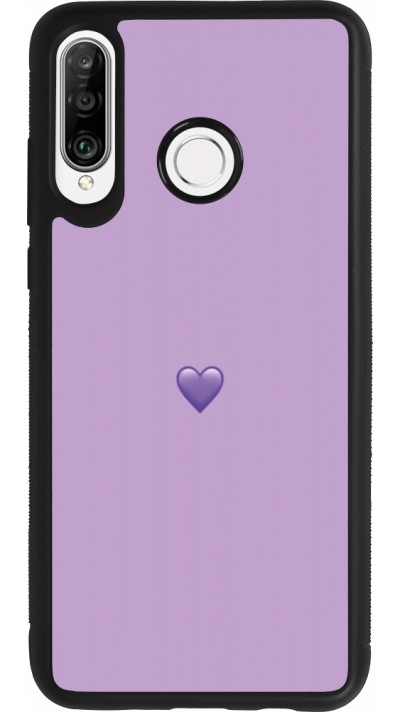 Huawei P30 Lite Case Hülle - Silikon schwarz Valentine 2023 purpule single heart