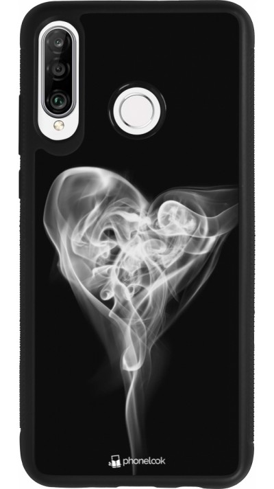 Huawei P30 Lite Case Hülle - Silikon schwarz Valentine 2022 Black Smoke
