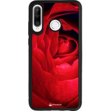 Huawei P30 Lite Case Hülle - Silikon schwarz Valentine 2022 Rose