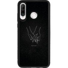 Coque Huawei P30 Lite - Silicone rigide noir Valentine 2023 hands forever