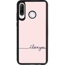 Huawei P30 Lite Case Hülle - Silikon schwarz Valentine 2023 i love you writing