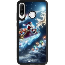 Huawei P30 Lite Case Hülle - Silikon schwarz Weihnachten 2023 Verzauberter Weihnachtsmann