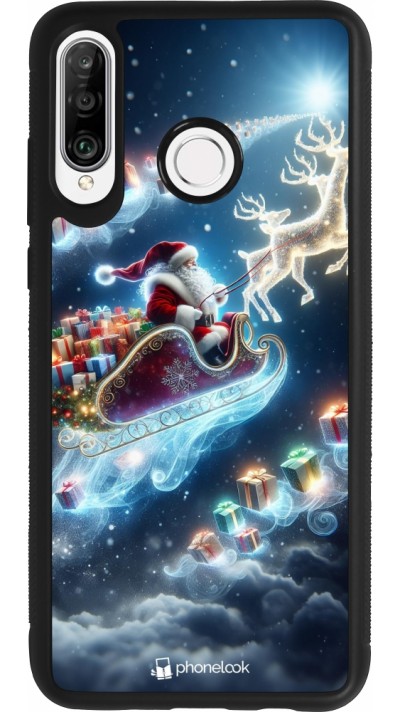 Huawei P30 Lite Case Hülle - Silikon schwarz Weihnachten 2023 Verzauberter Weihnachtsmann