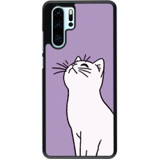 Huawei P30 Pro Case Hülle - Chat auf lila Hintergrund