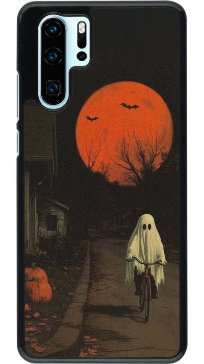 Huawei P30 Pro Case Hülle - Halloween 2025 Ghost on a bicycle
