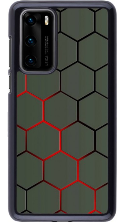 Hülle Huawei P40 - Geometric Line red