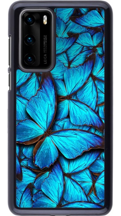 Hülle Huawei P40 - Papillon - Bleu