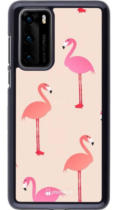 Hülle Huawei P40 - Pink Flamingos Pattern