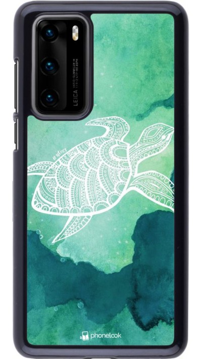 Hülle Huawei P40 - Turtle Aztec Watercolor