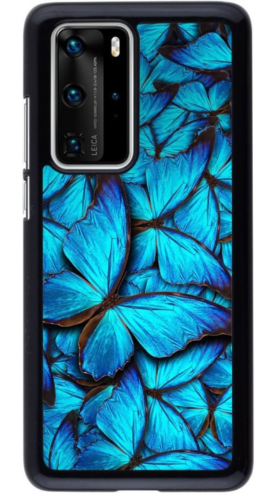 Hülle Huawei P40 Pro - Papillon - Bleu