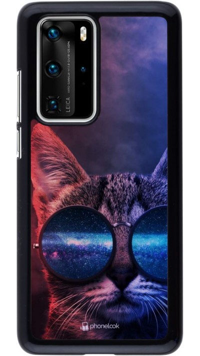 Hülle Huawei P40 Pro - Red Blue Cat Glasses