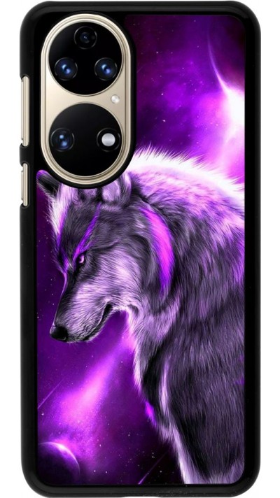 Hülle Huawei P50 - Purple Sky Wolf