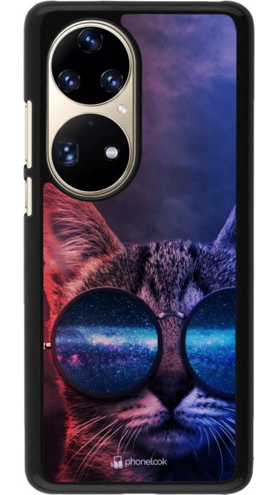 Hülle Huawei P50 Pro - Red Blue Cat Glasses