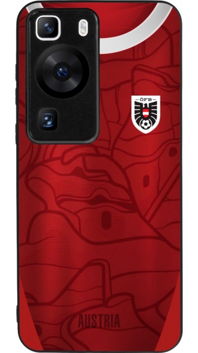 Coque Huawei P60 - Silicone rigide noir Maillot de football Autriche personnalisable