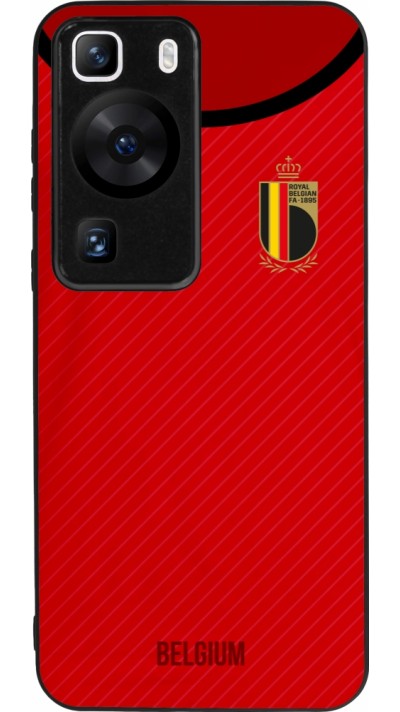 Coque Huawei P60 - Silicone rigide noir Maillot de football Belgique 2022 personnalisable
