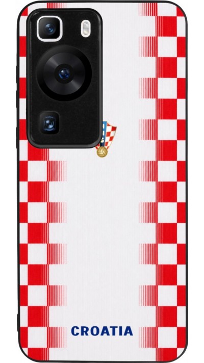 Huawei P60 Case Hülle - Silikon schwarz Kroatien 2026 personalisierbares Fussballtrikot