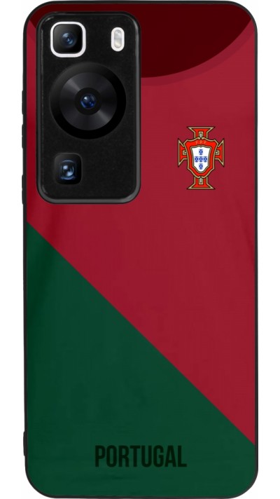 Coque Huawei P60 - Silicone rigide noir Maillot de football Portugal 2022