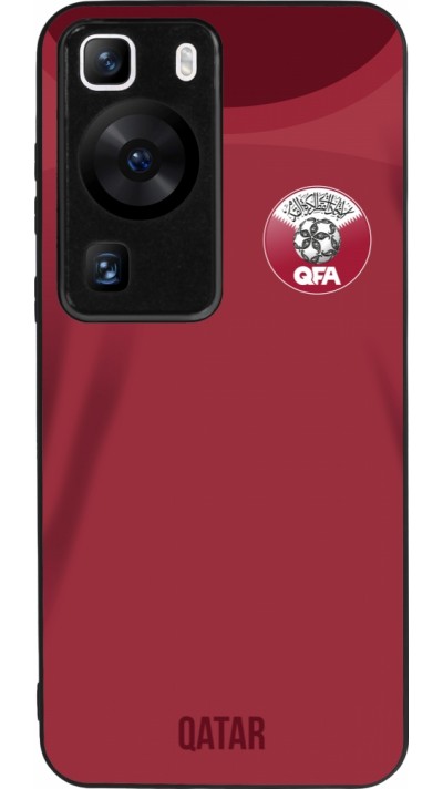 Coque Huawei P60 - Silicone rigide noir Maillot de football Qatar 2022 personnalisable