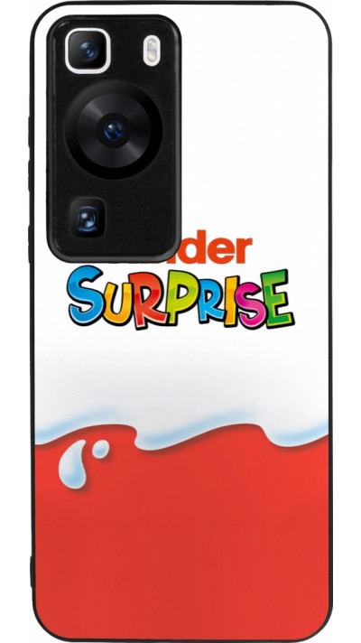 Coque Huawei P60 - Silicone rigide noir Kinder Surprise