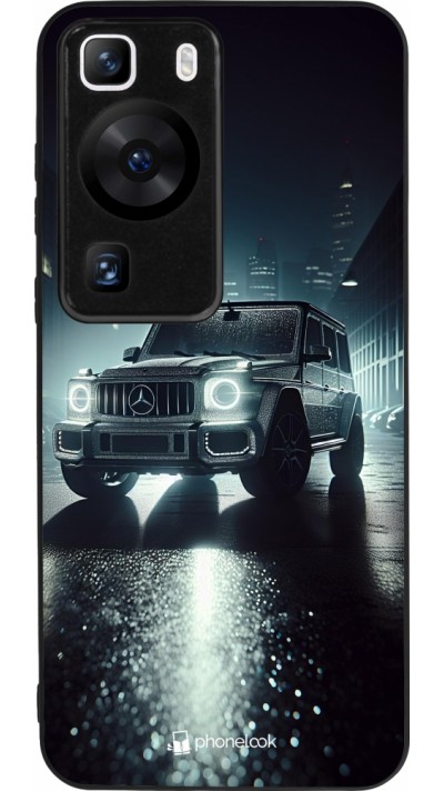 Coque Huawei P60 - Silicone rigide noir Mercedes G AMG Night