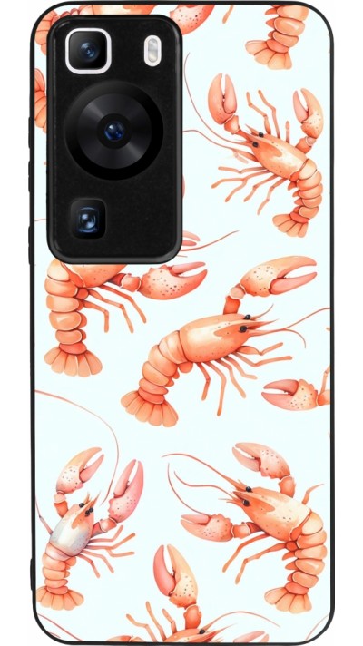 Coque Huawei P60 - Silicone rigide noir Pattern de homards pastels