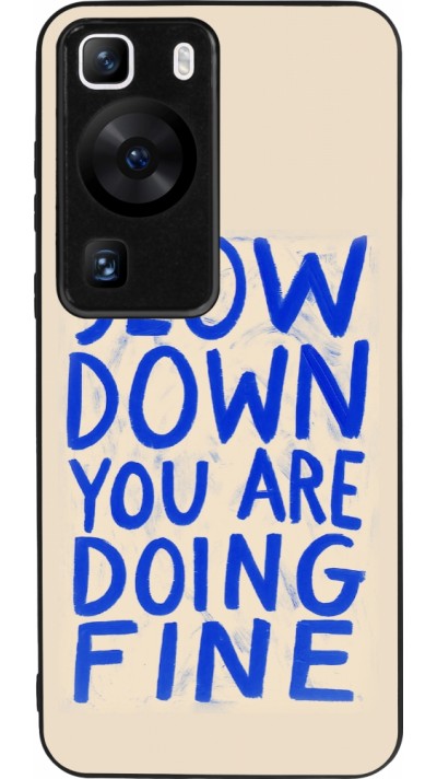 Huawei P60 Case Hülle - Silikon schwarz Slow down 2026