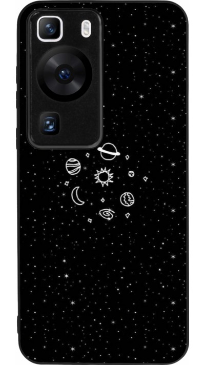 Coque Huawei P60 - Silicone rigide noir Space Doodle