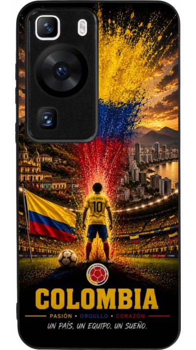 Huawei P60 Case Hülle - Silikon schwarz Fussball Kolumbien splash 2026