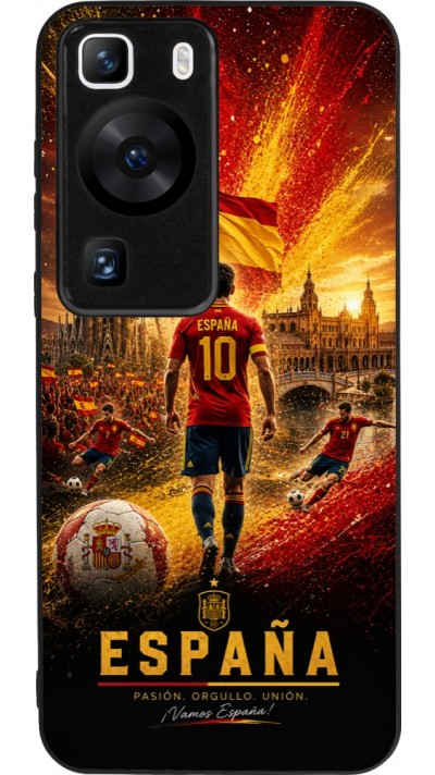 Huawei P60 Case Hülle - Silikon schwarz Fussball Espanien splash 2026