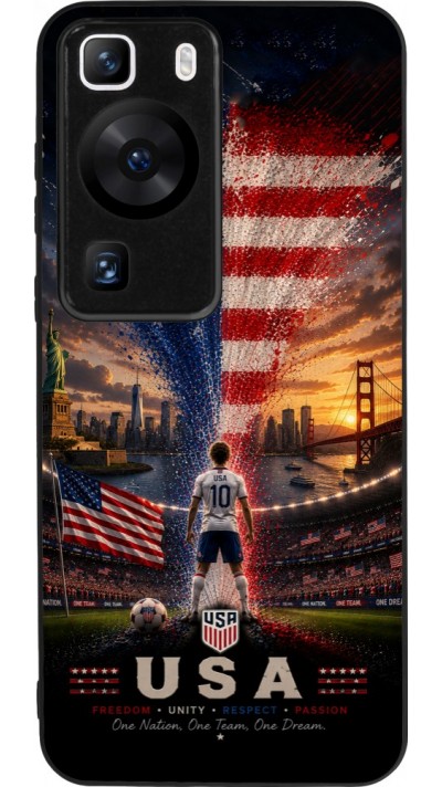Huawei P60 Case Hülle - Silikon schwarz Fussball Vereinigten Staaten splash 2026