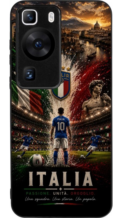 Huawei P60 Case Hülle - Silikon schwarz Fussball Italien splash 2026
