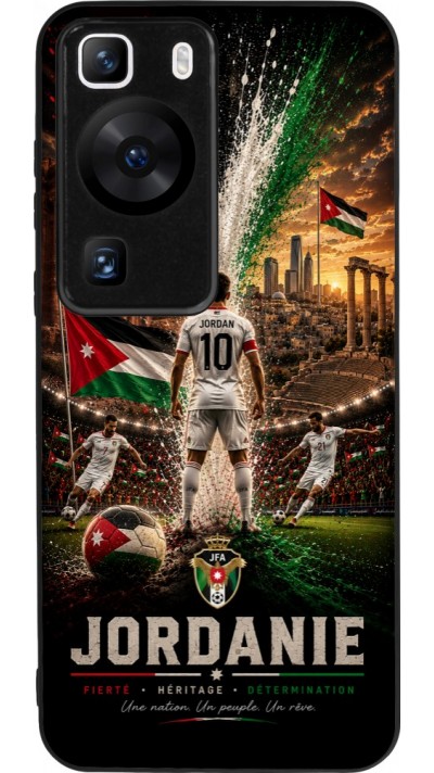 Huawei P60 Case Hülle - Silikon schwarz Fussball Jordanien splash 2026