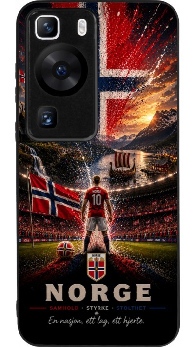 Huawei P60 Case Hülle - Silikon schwarz Fussball Norwegen splash 2026