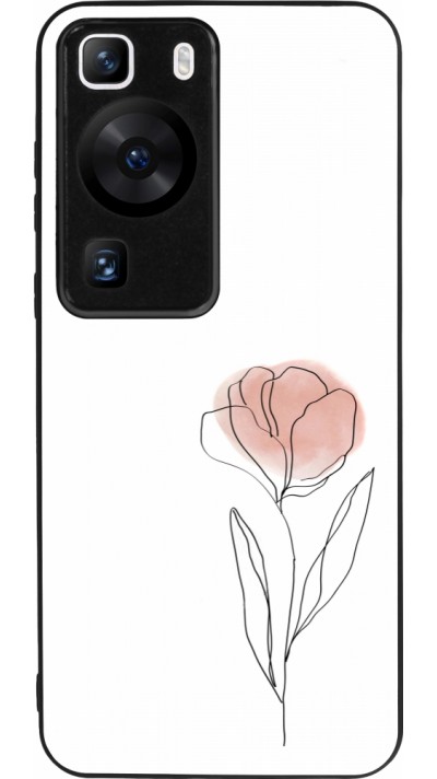 Coque Huawei P60 - Silicone rigide noir Spring 23 minimalist flower