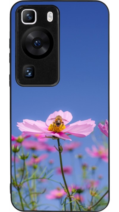 Coque Huawei P60 - Silicone rigide noir Bee on a flower Spring 2026