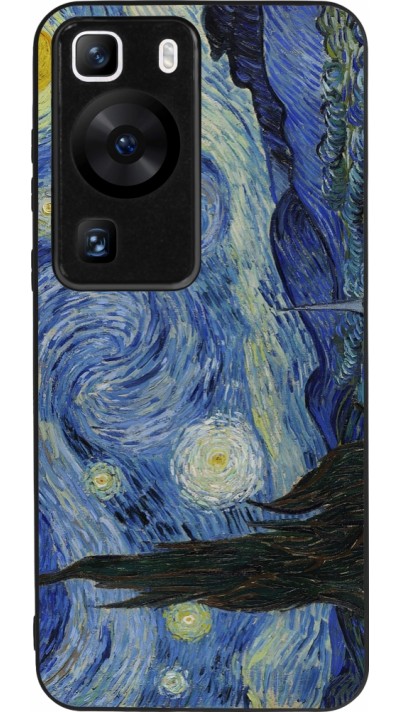 Coque Huawei P60 - Silicone rigide noir Tableau art - La Nuit étoilée - Van Gogh