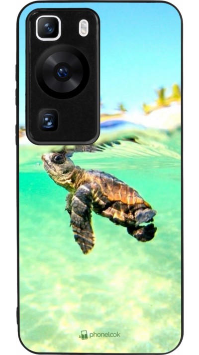 Coque Huawei P60 - Silicone rigide noir Turtle Underwater