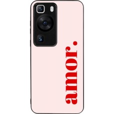 Huawei P60 Case Hülle - Silikon schwarz Valentine 2024 amor