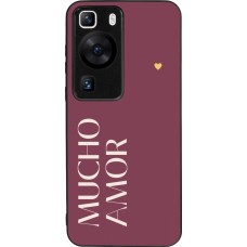 Huawei P60 Case Hülle - Silikon schwarz Valentine 2024 mucho amor rosado