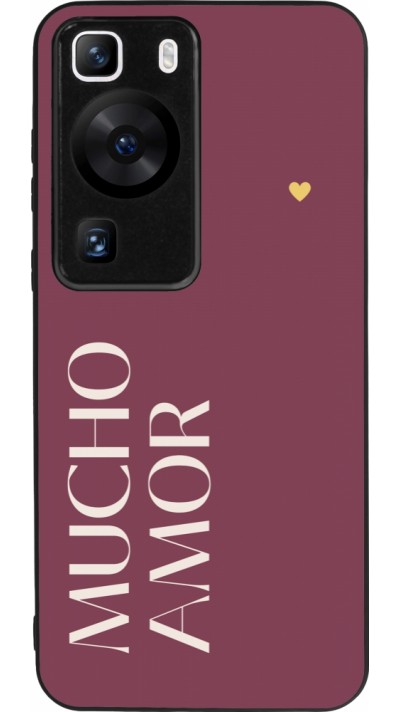 Huawei P60 Case Hülle - Silikon schwarz Valentine 2024 mucho amor rosado