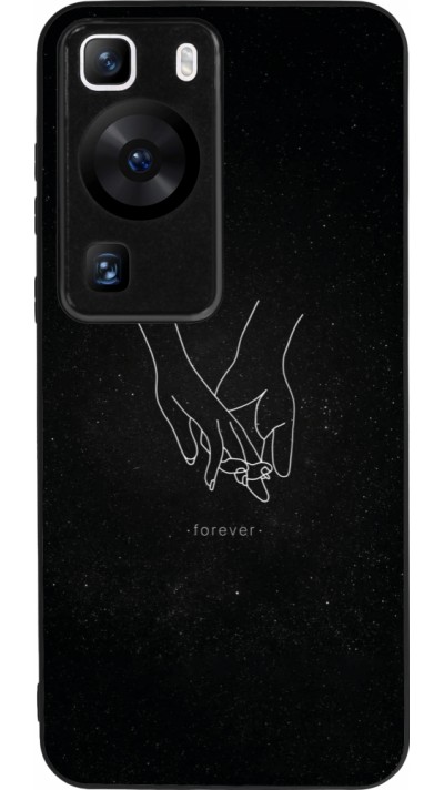 Coque Huawei P60 - Silicone rigide noir Valentine 2023 hands forever