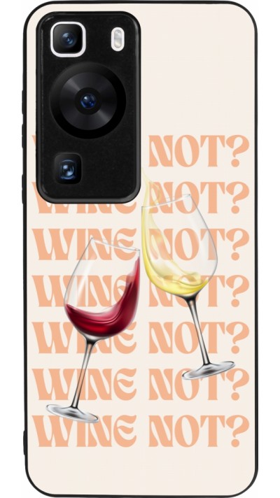 Coque Huawei P60 - Silicone rigide noir Wine not