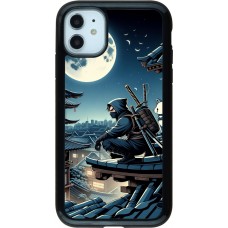 iPhone 11 Case Hülle - Hybrid Armor schwarz Ninja unter dem Mond
