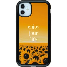 iPhone 11 Case Hülle - Hybrid Armor schwarz Summer 2025 Enjoy your life