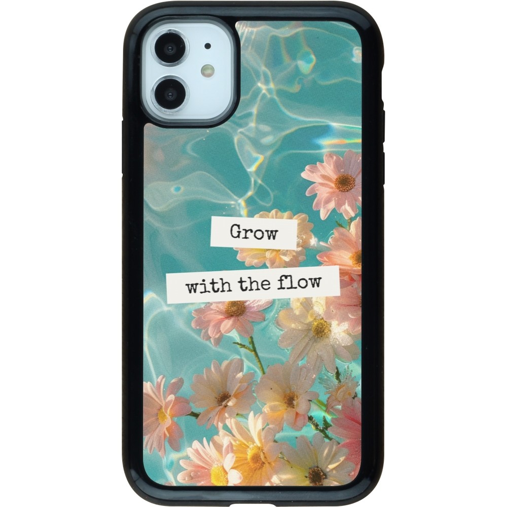 iPhone 11 Case Hülle - Hybrid Armor schwarz Summer 2025 Grow with the flow