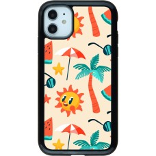 iPhone 11 Case Hülle - Hybrid Armor schwarz Summer 2025 Pattern soleil