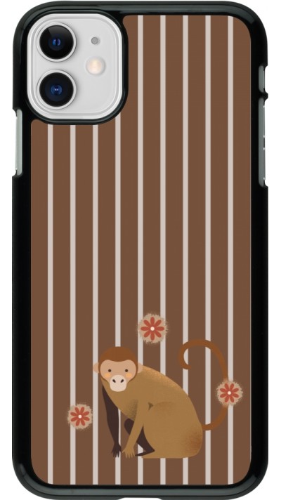 Coque iPhone 11 - Monkey with stripes